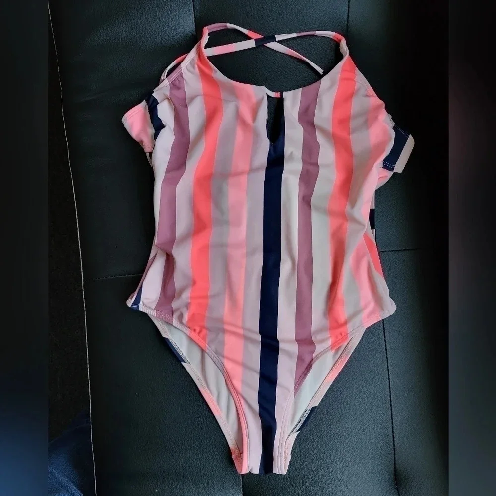 Xhilaration Striped Swimsuit (Size M)
